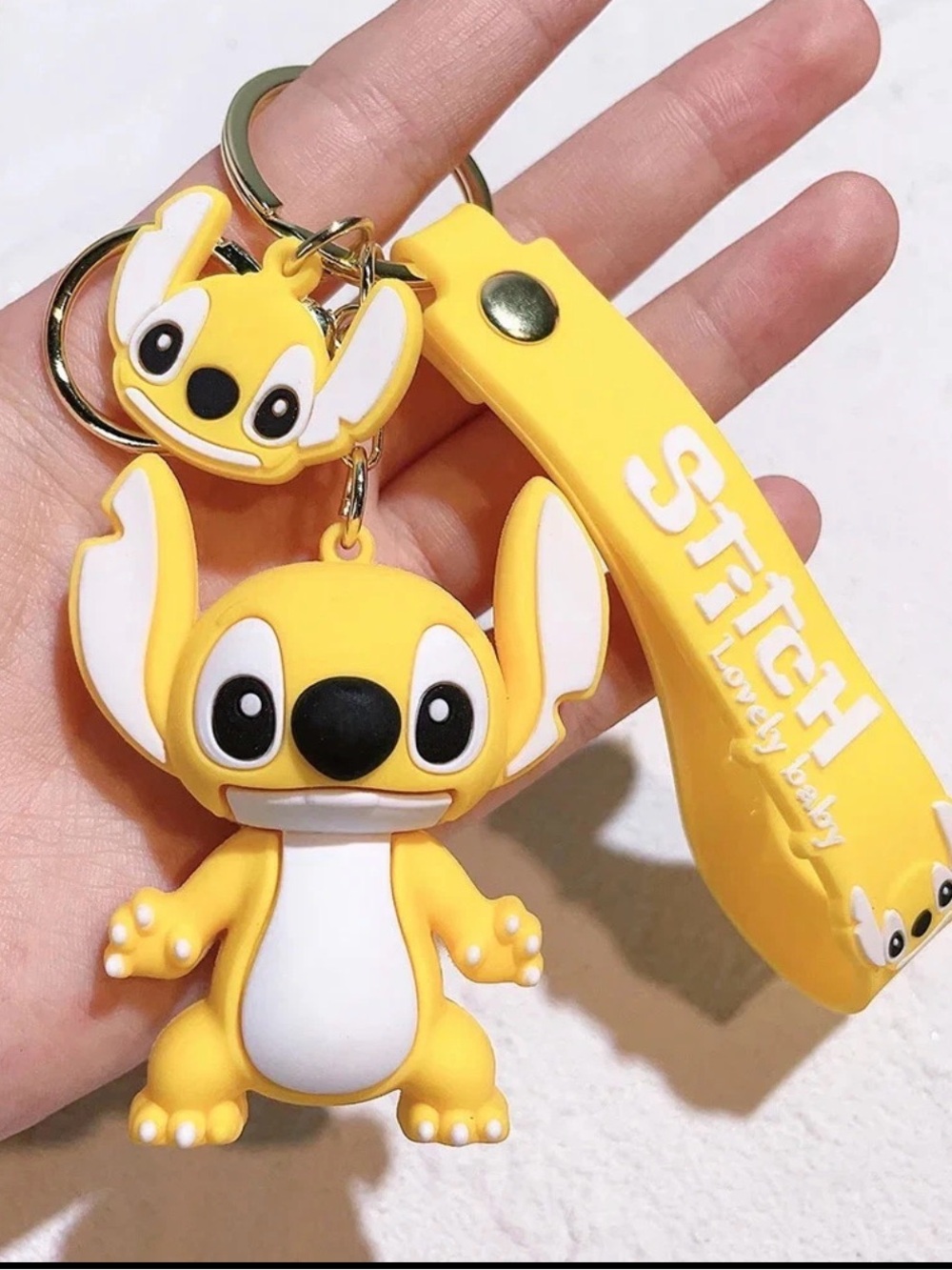 Yellow Stitch Keychain Charm New